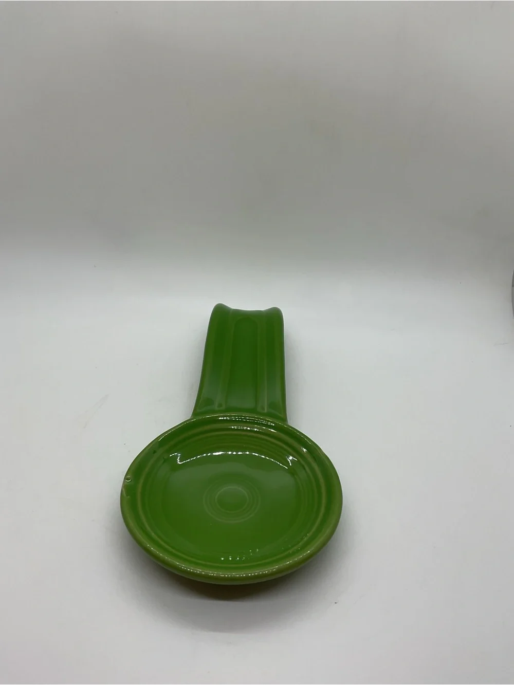 Fiesta Shamrock? Green Ceramic Spoon Rest - flaws